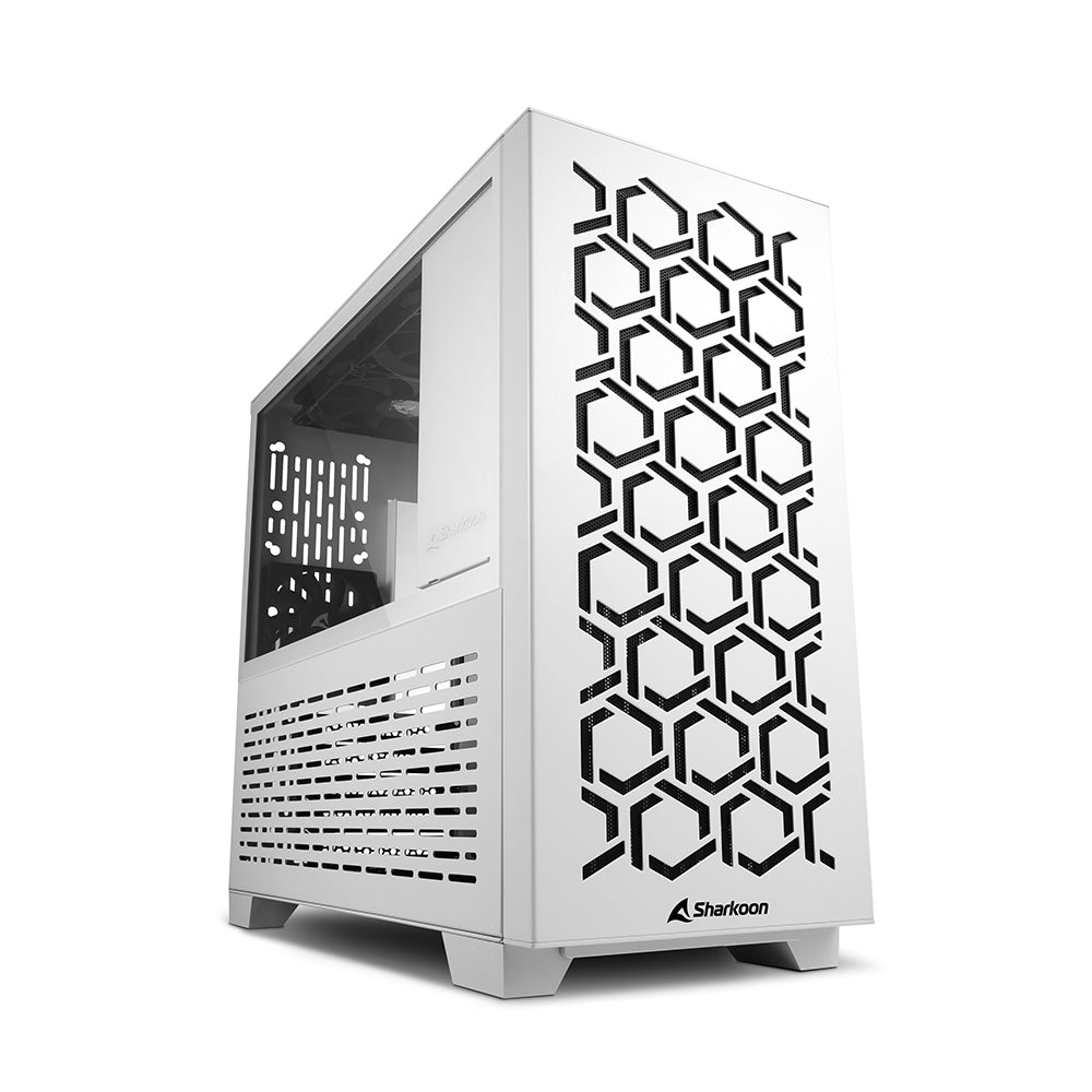 Hvid Sharkoon Y1000 Gaming Tower Case White Tempered Glass Side Panel - Sharkoon Gaming  - 4044951035083