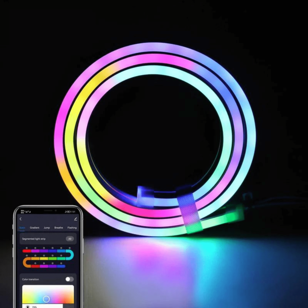 Spacebox Neon Strip Rgbic Wifi App Kontrol Dynamisk Segmenteret Farver Væglampe Gaming - Spacebox Gaming