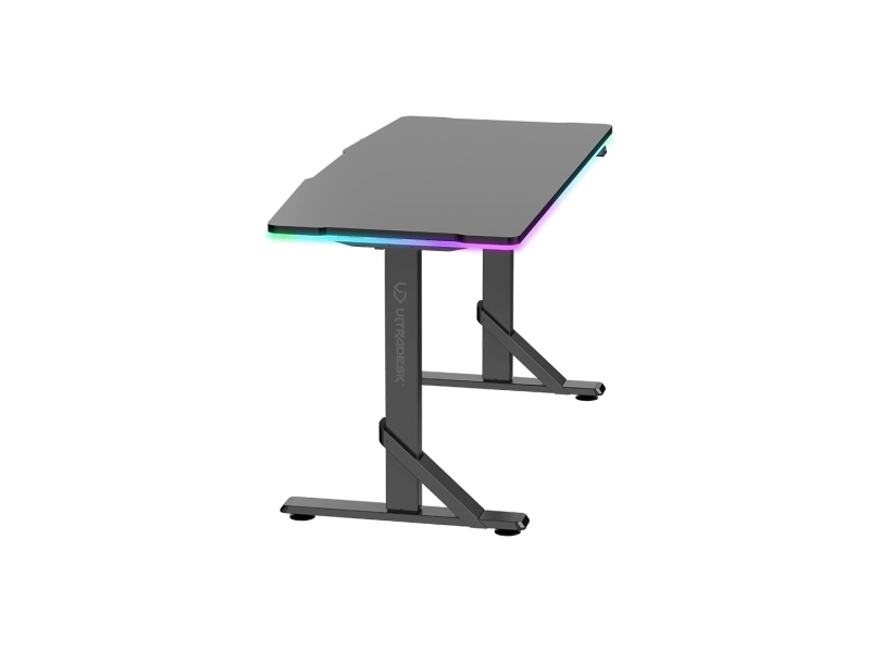 Sort Ultradesk Ultradesk Gaming Skrivebord Iron Black 132 5x60 Mekanisk Højdejustering - Ultradesk Gaming  - 5904238811740