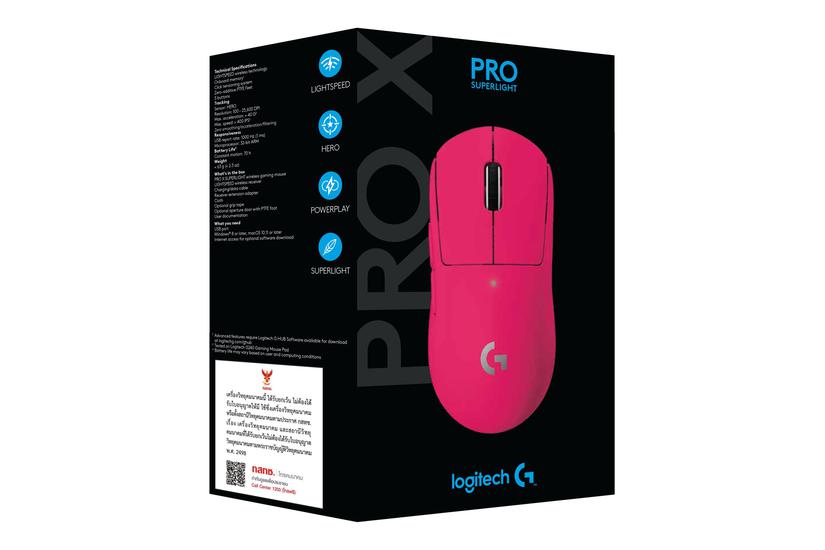 Logitech Pro Superlight Gaming Mus Ghz Magenta - Logitech Gaming  - 5099206091801