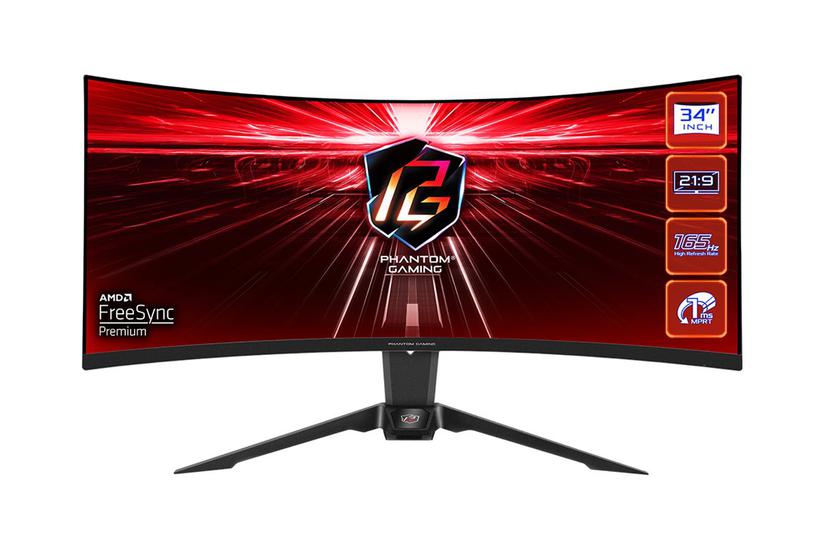 Asrock Phantom Gaming Pg34wq15r2b Skærm Amd Freesync Premium 1ms 3440x1440 Ved 165hz - Asrock Gaming  - 4710483938054