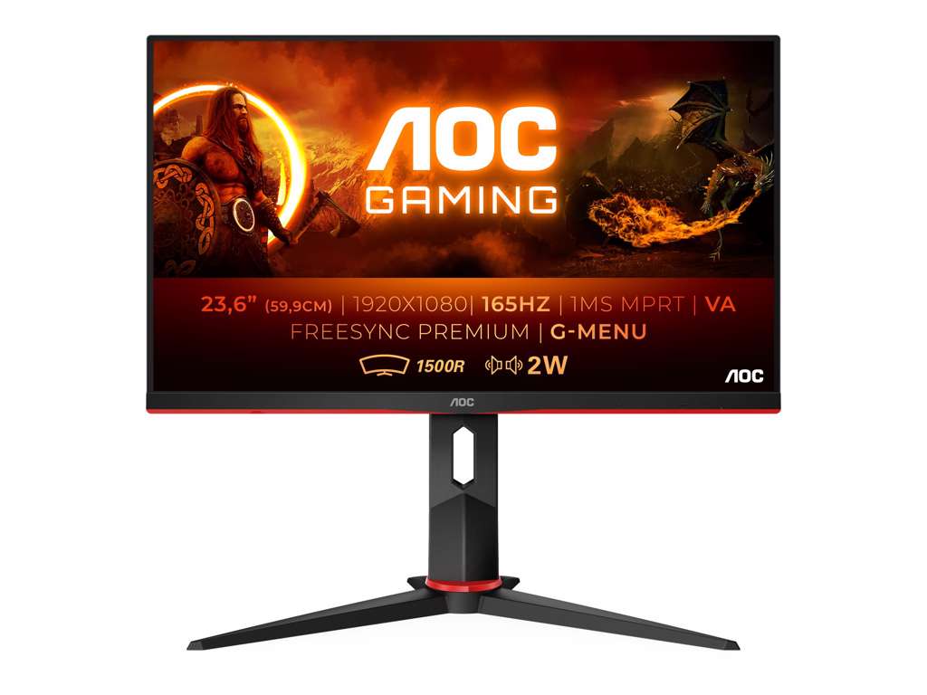 Sort/Rød Aoc C24g2ae Ampquot Gaming Skærm - Aoc Gaming