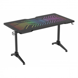 Deltaco Gaming Desk Rgb Glass Led Tabletop 140x75cm Bord - Deltaco Gaming  - 7333048053992