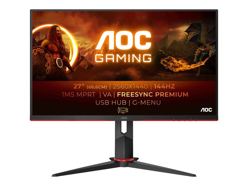 Sort/Rød Aoc Q27g2u Ampquot Gaming Skærm - Aoc Gaming