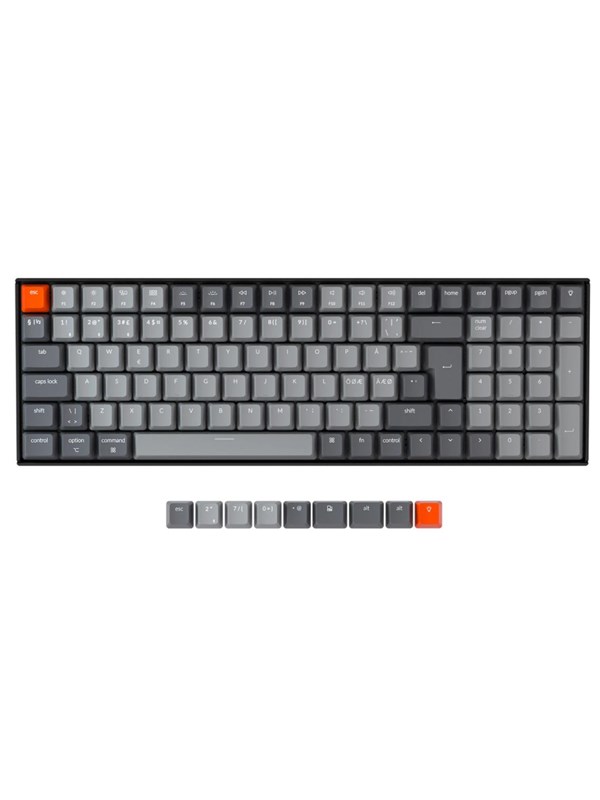 Sort Keychron Rgb Aluminium Gateron Red Hot Swap Gaming Tastatur Nordisk - Keychron Gaming  - 4897115550348
