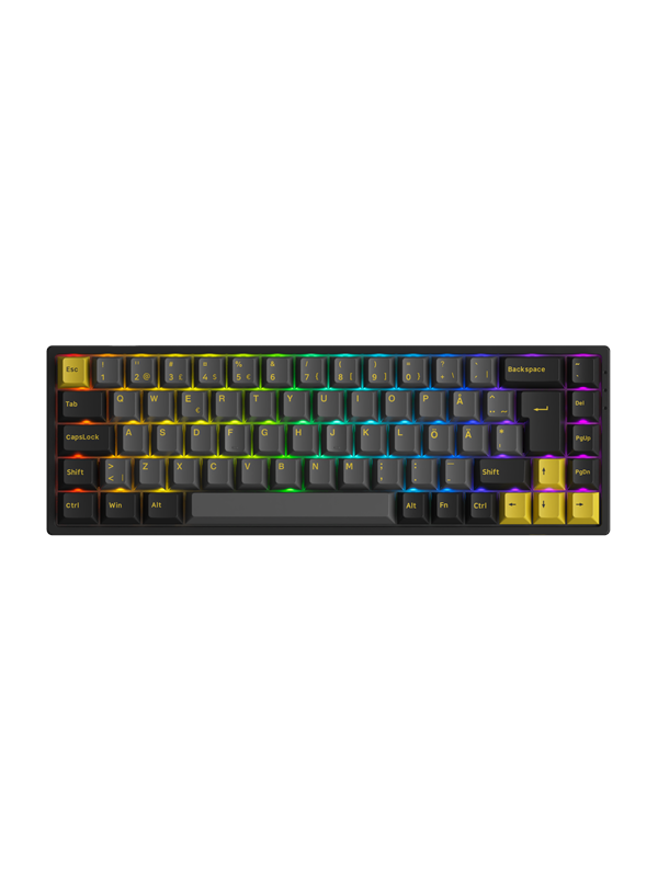 Sort Akkogear 3068b Black Gold Akko Jelly Pink Gaming Tastatur Nordisk - Akkogear Gaming  - 6925758621663