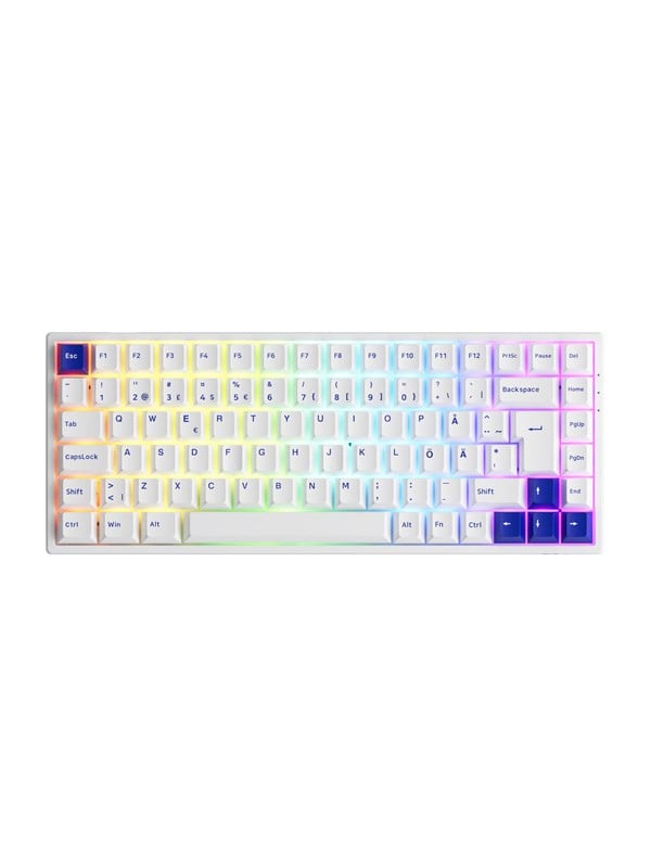 Hvid Akkogear 3084b Blue White Akko Jelly Black Gaming Tastatur Uden Numpad Nordisk - Akkogear Gaming  - 6925758621571