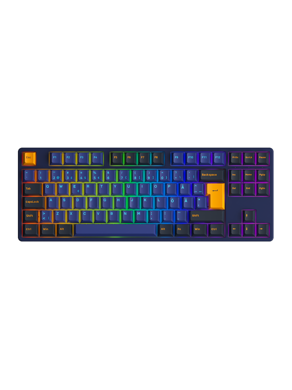 Sort Akkogear 5087s Horizon Akko Rose Red Gaming Tastatur Uden Numpad Nordisk - Akkogear Gaming  - 6925758621960
