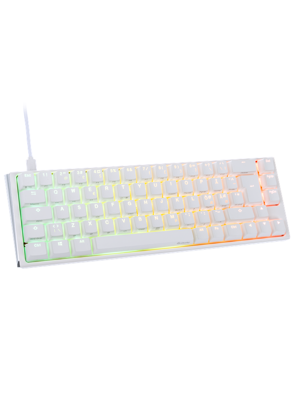 Hvid Ducky One Classic Pure White Gaming Tastatur Uden Numpad Nordisk - Ducky Gaming  - 4711281568382