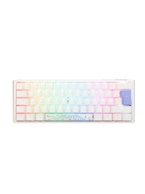 Hvid Ducky One Classic Pure White Mini Gaming Tastatur Uden Numpad Nordisk - Ducky Gaming  - 4711281569013
