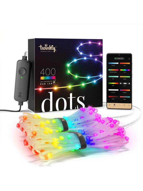 Twinkly Dots 400 App Controlled Rgb Leds Meters Clear Wire - Twinkly Gaming  - 8056326677855