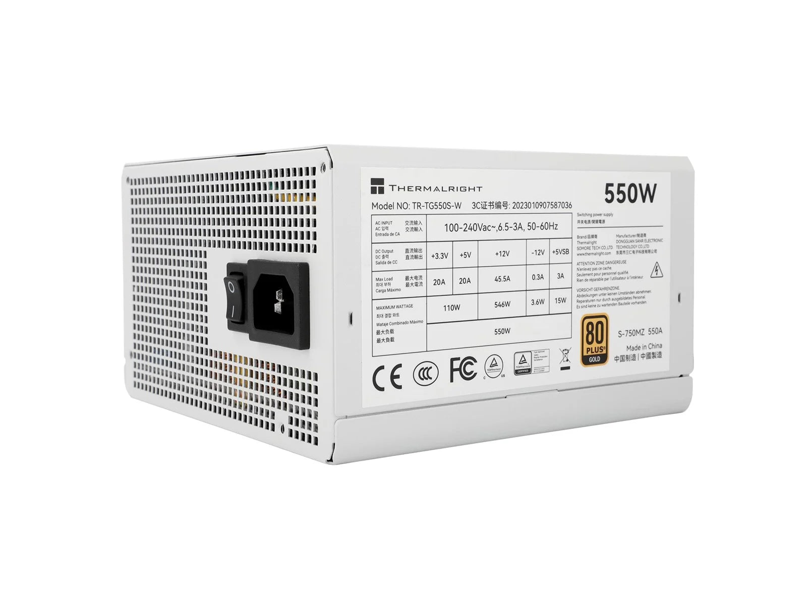 Hvid Thermalright 550s Psu Gold 550w Non Modular - Thermalright Gaming