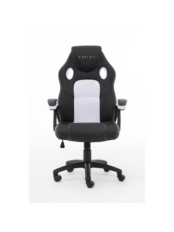 Sort Raptor Gaming Chair Compact Ampamp Fabric Black White - Raptor Gaming Gaming  - 4251236201167