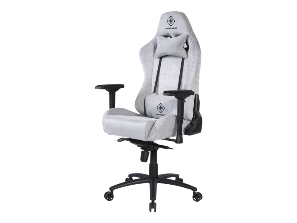 Deltaco Gaming Dc440l Spillestol Ergonomisk Høj Ryg Armstøtter Formet Drejeled Alcantra Stof Koldstøbt Skum Lysegrå - Deltaco Gaming  - 7333048053947