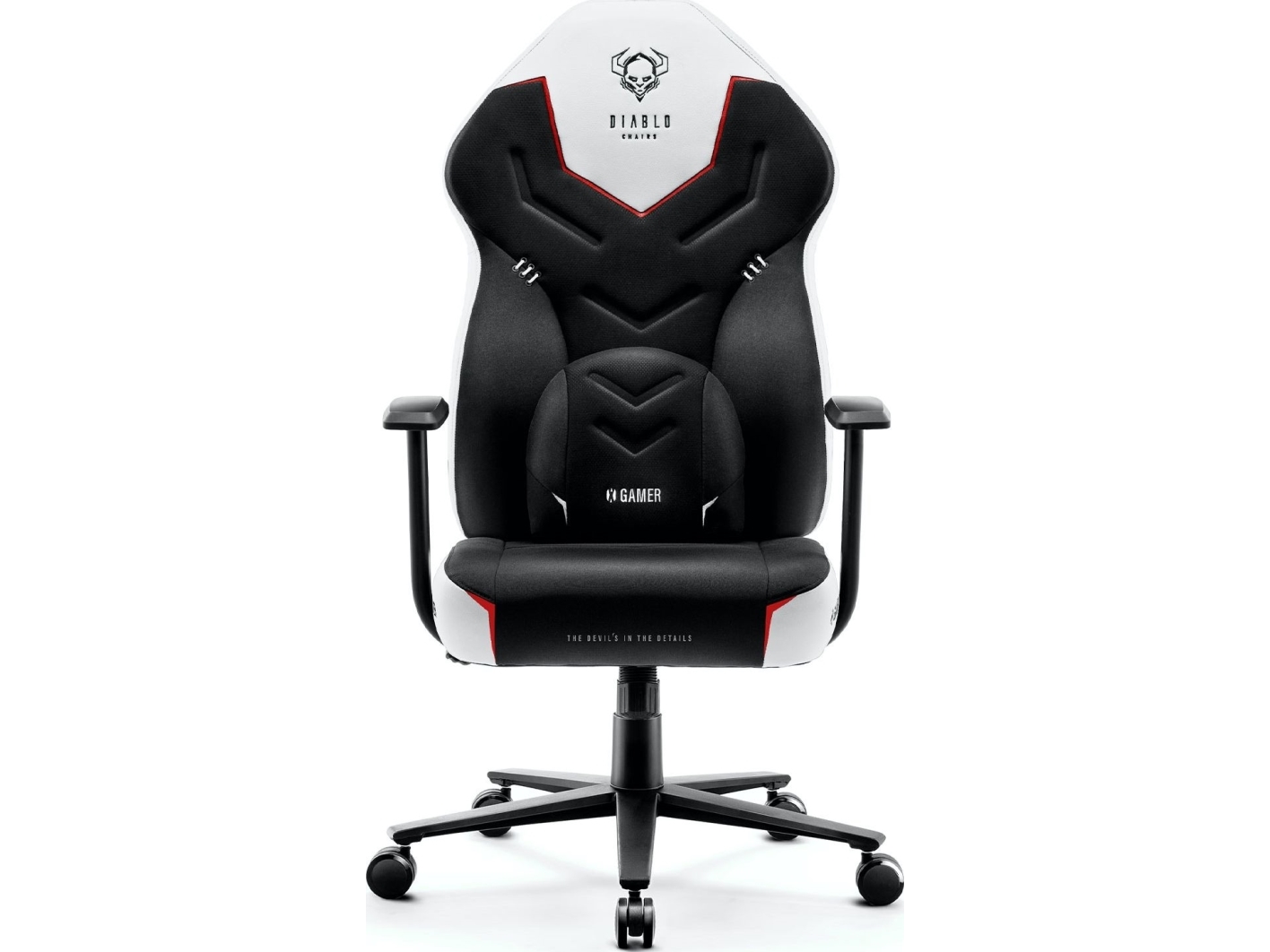 Hvid Gaming Stol Diablo Gamer Sort - Diablo Chairs Gaming  - 5902560337495