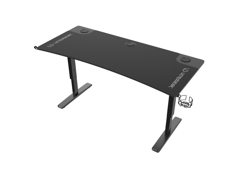 Sort Ultradesk Cruiser Gaming Desk Højdejusterbar 660 812mm Med Måtte - Ultradesk Gaming  - 5904238810002