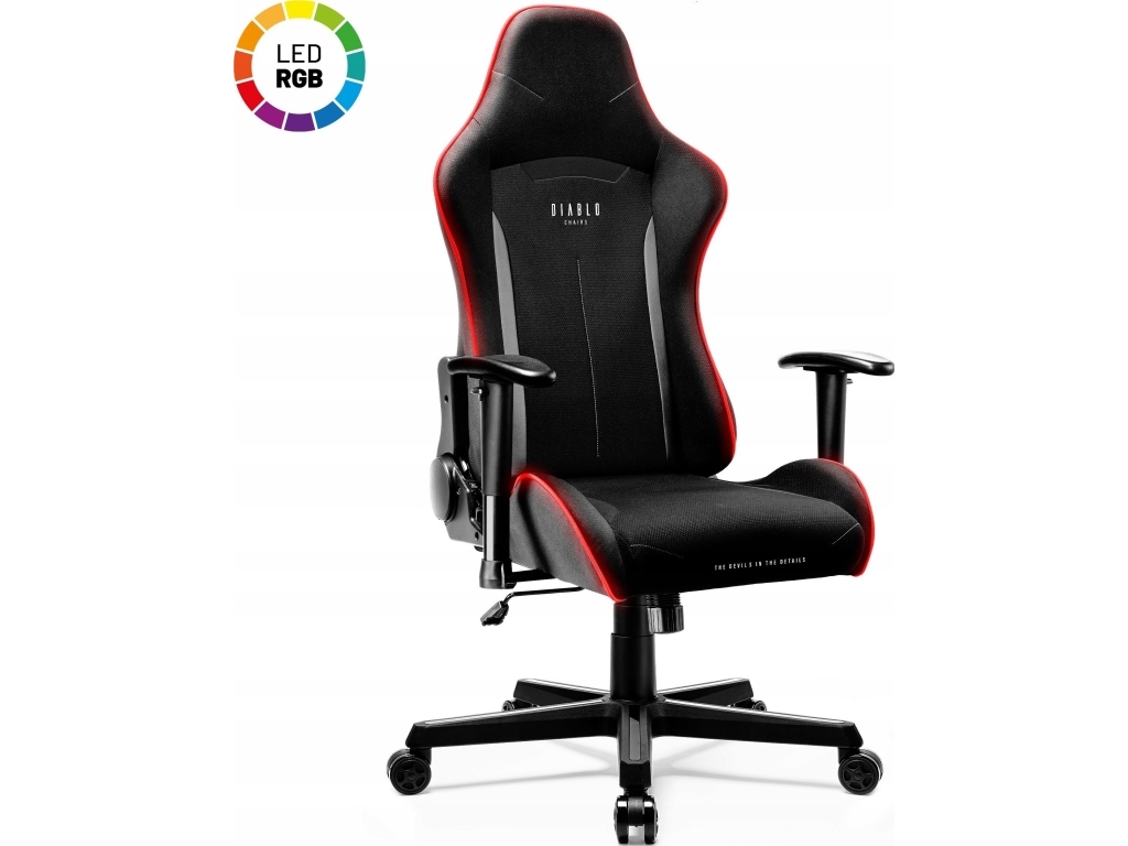Sort Diablo Chairs Led Gamingstol Diablo Starter: - Diablo Chairs Gaming  - 5904405576342