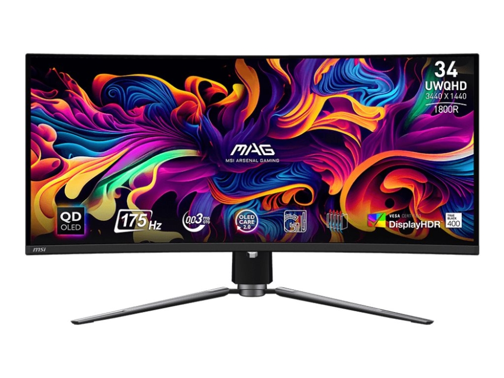 Msi Mag 341cqpde Oled Oled Monitor Gaming Kurvet Til 3440 1440 Uwqhd 175 1000 M 1500000: Displayhdr - Msi Gaming  - 4711377143875