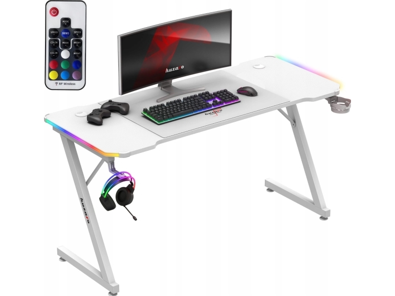 Hvid Huzaro Computer Gaming Desk Huzaro Hero White Rgb Pad - Huzaro Gaming  - 5903796016246
