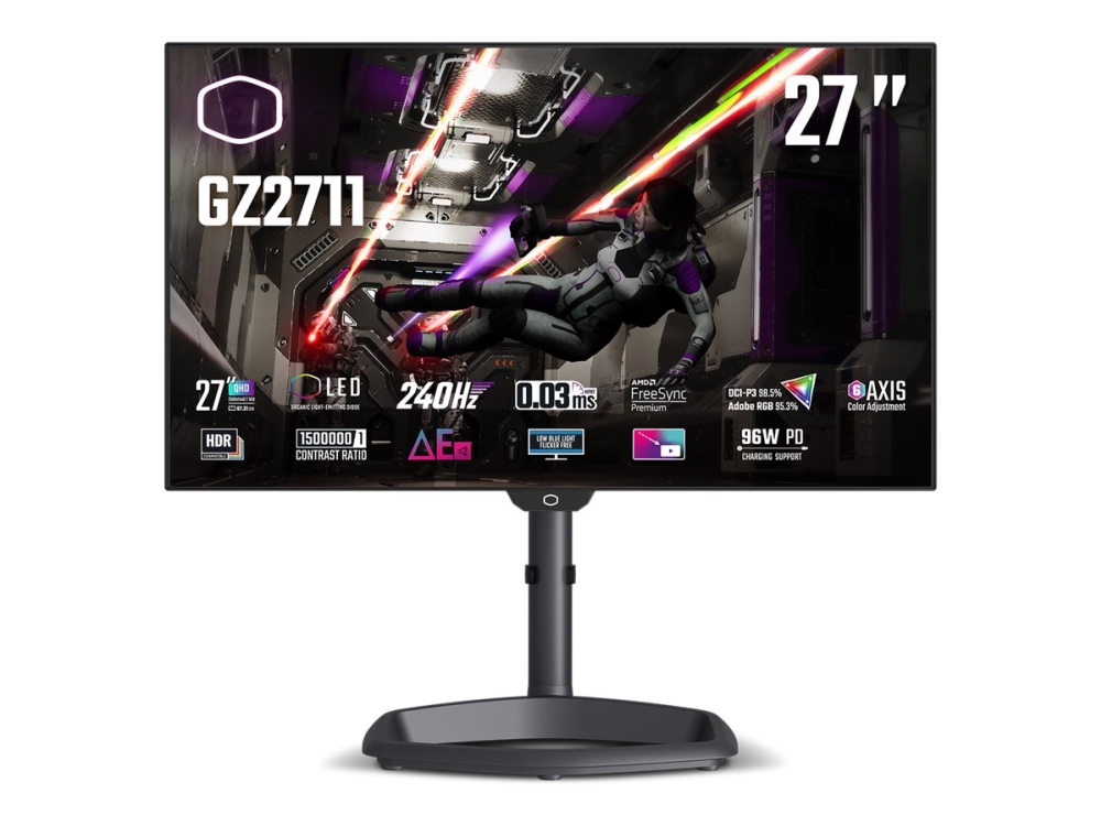 Cooler Master Tempest Gz2711 Series Oled Monitor Gaming 2560 1440 240 450 M 1500000: Hdr10 2xhdmi - Cooler Master Gaming  - 4719512142998