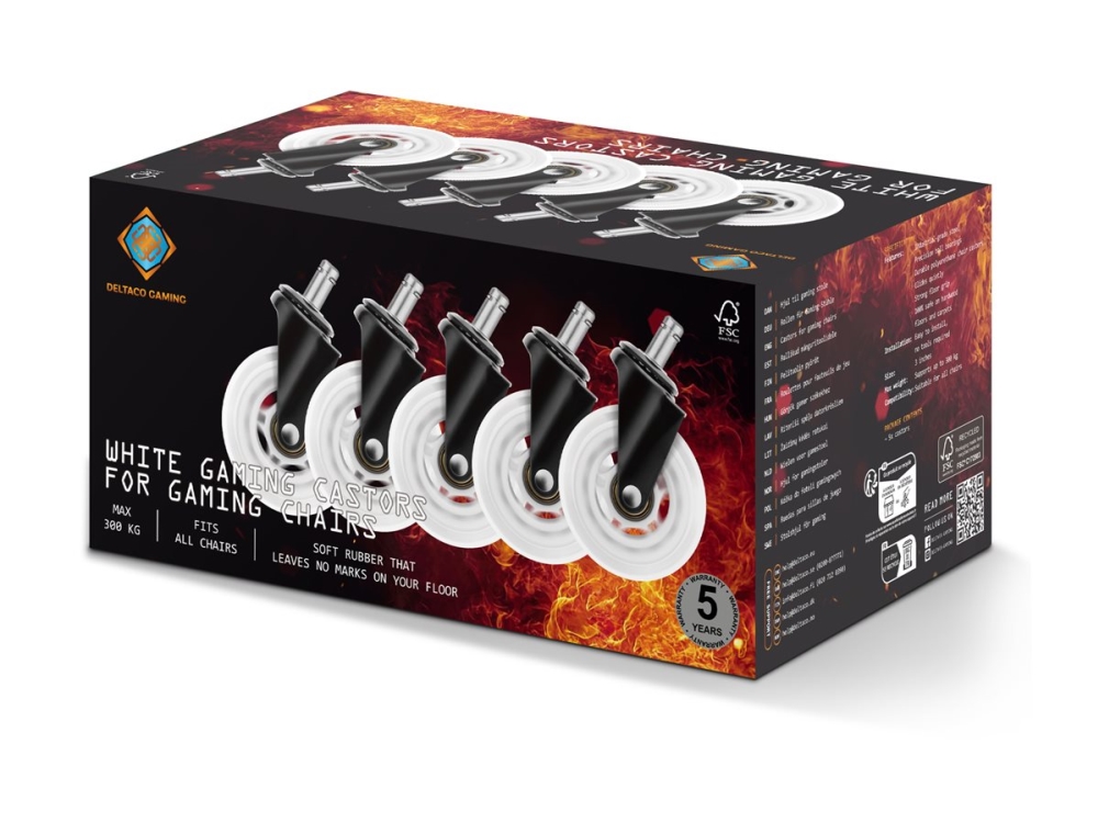 Hvid Deltaco Gaming Styrehjul Pakke Med - Deltaco Gaming  - 7333048059994