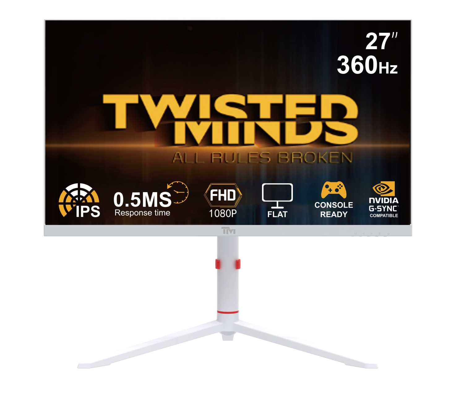 Hvid Twisted Minds Artic Pro Series Fhd 360hz White - Twisted Minds Gaming  - 6275000580195