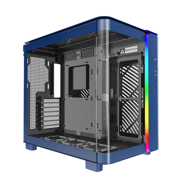 Montech King Blå Curved Glas - Montech Gaming  - 4710562742947