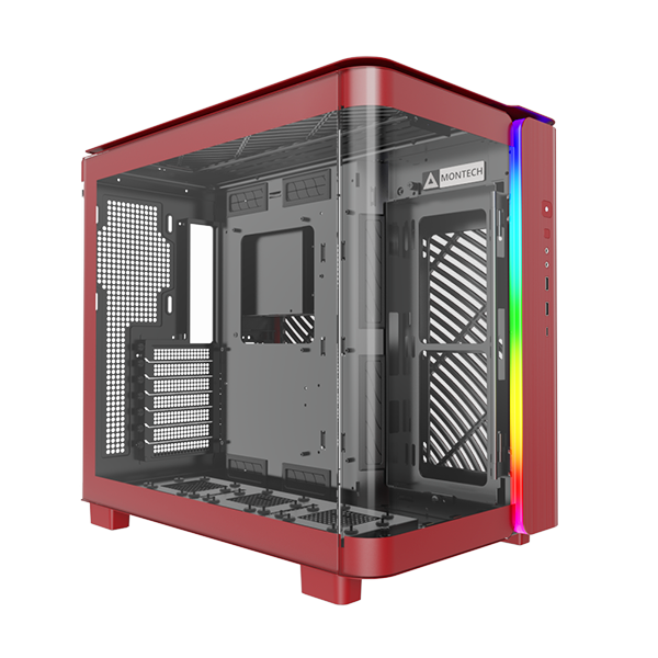 Montech King Rød Curved Glas - Montech Gaming  - 4710562743944