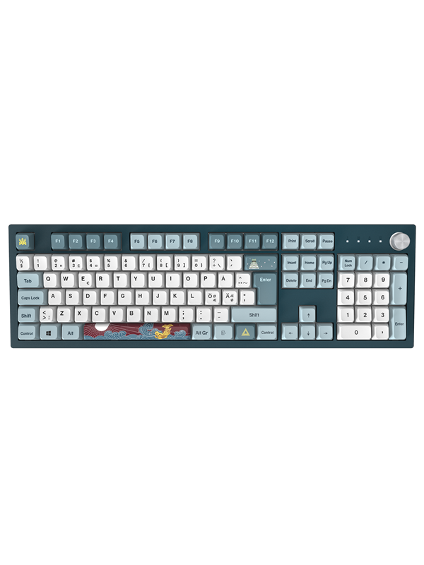 Gul Montech Mkey Fullsize Freedom Gateron Pro Yellow Gaming Tastatur Nordisk Blå - Montech Gaming  - 4710562740813