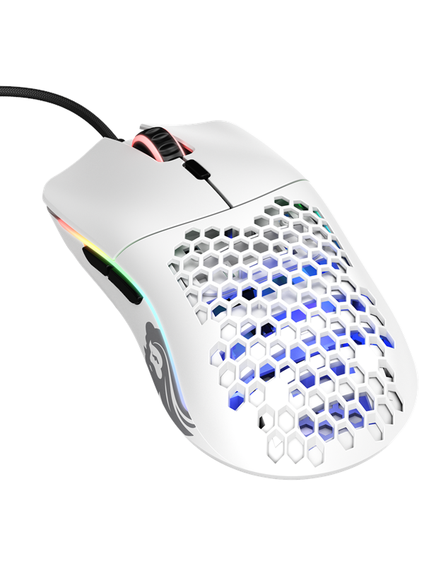 Hvid Glorious Model Matte White Gaming Mus Optisk Knapper Med Rgb Led Lys - Glorious Gaming  - 0810069975283