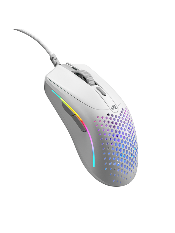 Hvid Glorious Model Mini Matte White Gaming Mus Optisk Knapper Med Rgb Led Lys - Glorious Gaming  - 0810069975788