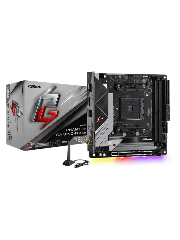 Asrock B550 Phantom Gaming Itx Bundkort Amd B550 Amd Am4 Socket Ddr4 Ram Mini Itx - Asrock Gaming  - 4710483931611