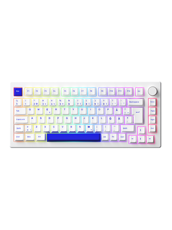 Hvid Akkogear Mod 007b Blue White Piano Pro Gaming Tastatur Uden Numpad Nordisk - Akkogear Gaming  - 6925758629164
